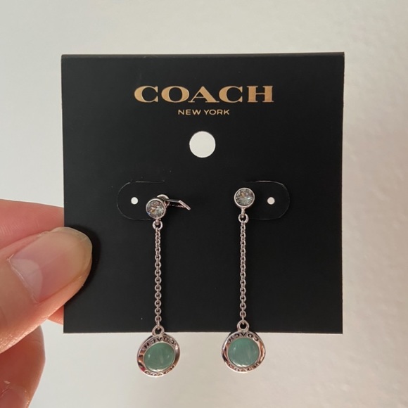 Coach Crystal Long Dangle Earrings - Picture 1 of 5